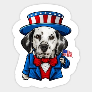 Fourth of July Dalmatian Sticker